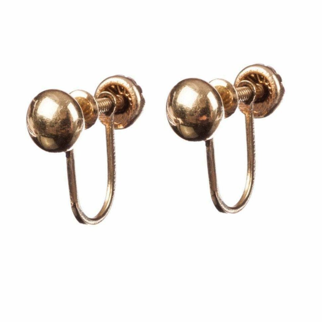 14 Kt Gold Ball Bead Earrings